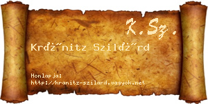 Kránitz Szilárd névjegykártya