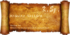 Kránitz Szilárd névjegykártya